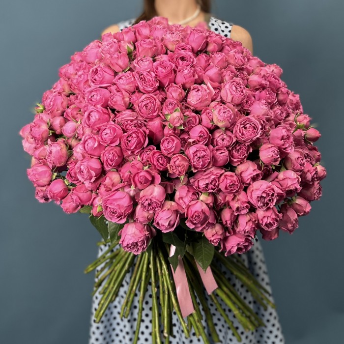 101 кустовая пионовидная Роза Мисти Баблс 60 см